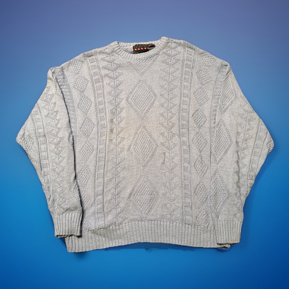 Vintage Knit Style Sweater XL Made In USA American Priority 90's Knit Pullover